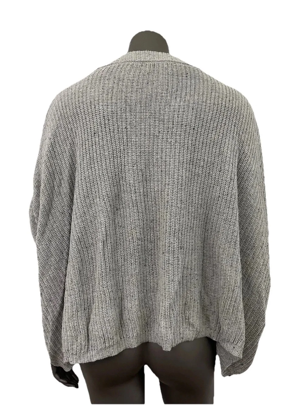 Carly Jean Los Angeles Sweater S/M Gray Boxy Slouchy Speckled Oversized Dolman